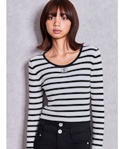 SymmetryGYDAプレートlong sleeveニットトップス