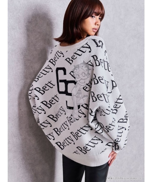 BETTY×GYDA slanting patternニットトップス