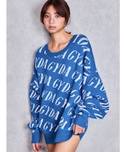 GYDA SLANT PATTERNニットトップス