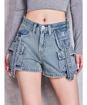 ハイウエストEYELET STRAP CARGOショートパンツ
