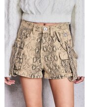 ハイウエストEYELET STRAP CARGOショートパンツ