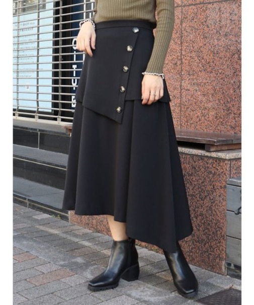 ハイウエストレイヤードスカート