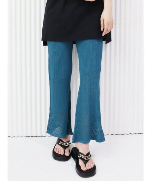 クロシェセミフレアニットパンツ