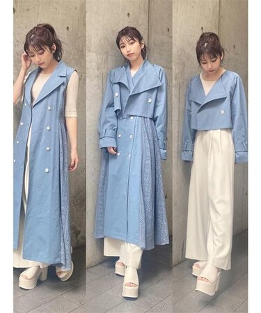 3WAYレーストレンチコートワンピース