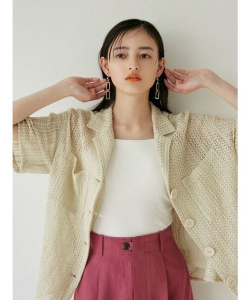 メッシュオープンカラーシャツ【セットアップ着用可】