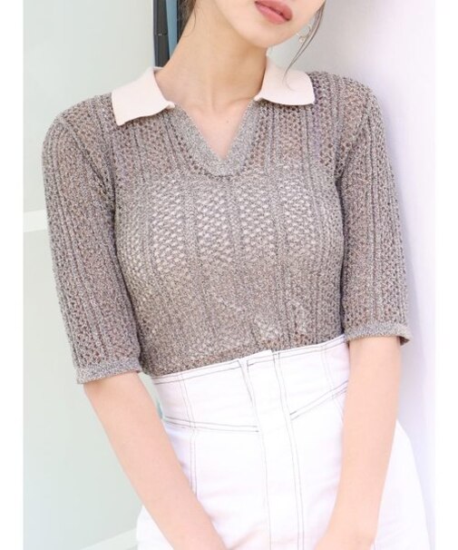 メッシュニットポロ