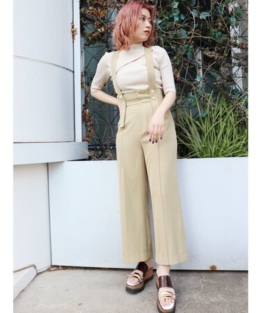 ワイドタックサスペンダーパンツ