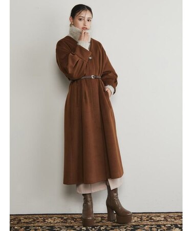 オーバースリーブノーカラーコート