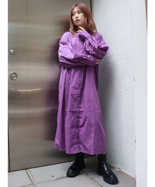 ブロードボリュームシャツワンピース