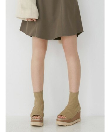 デザインウエッジソックブーツ