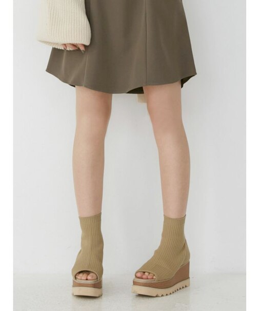 デザインウエッジソックブーツ