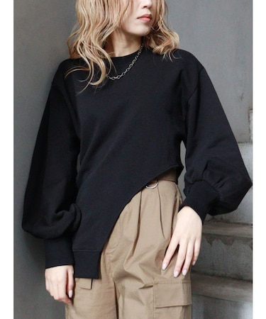 ヘムカットアシメプルオーバー