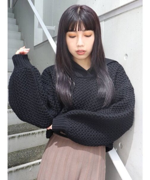 セーラーカラークロップドニット