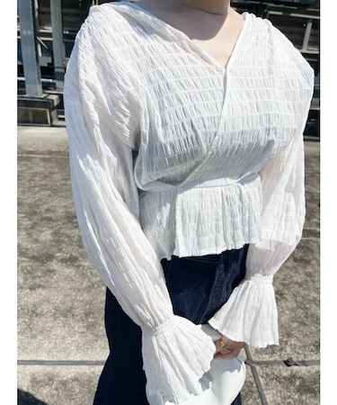 カシュクールタックブラウス