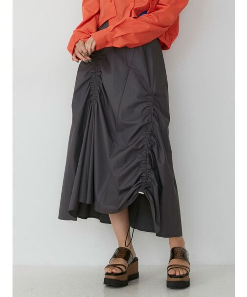 ブロッキングフレアスカート