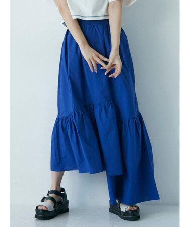 アシメギャザーロングスカート