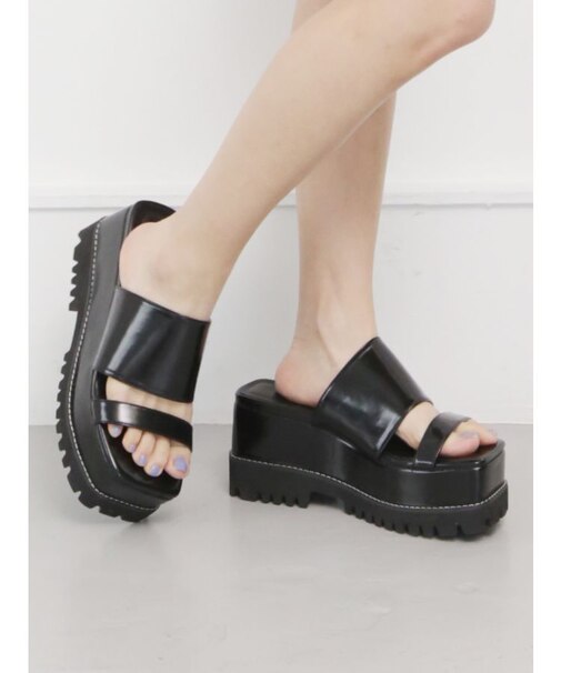 スクエアトゥスライダーサンダル