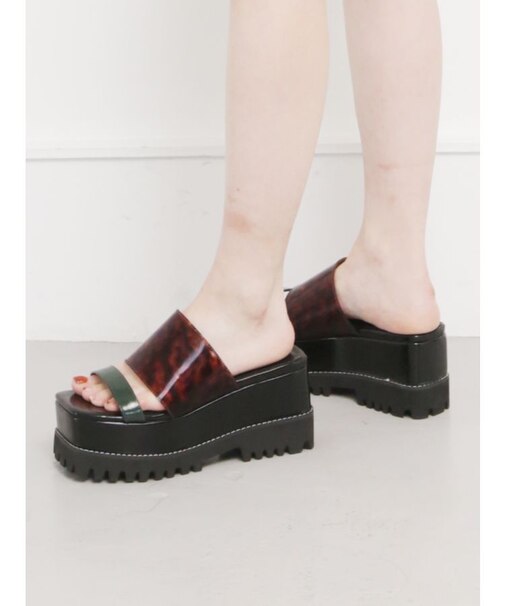 スクエアトゥスライダーサンダル