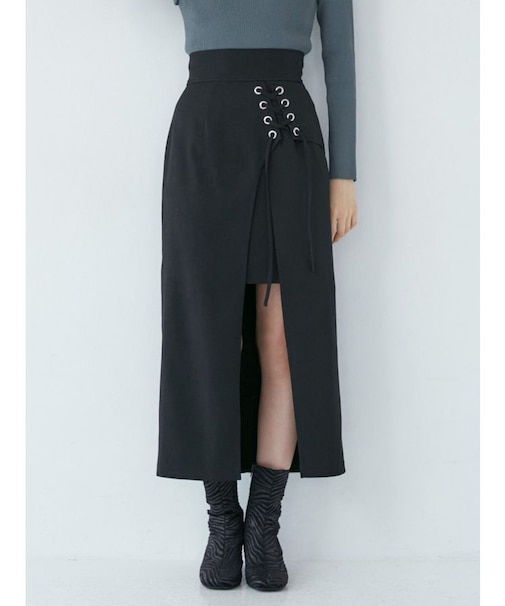 レースアップラップスカート