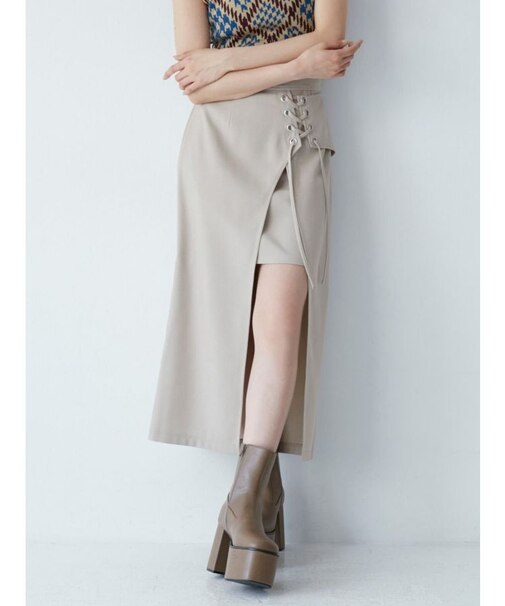 レースアップラップスカート