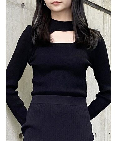 アシメオープンニット