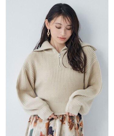 ZIPショートニット【WEB限定ジップニット】