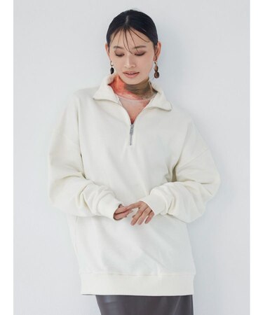 ハーフジップオーバースウェット【WEB限定トップス】
