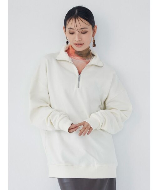 ハーフジップオーバースウェット【WEB限定トップス】