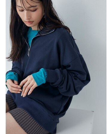 ハーフジップオーバースウェット【WEB限定トップス】