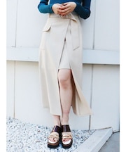 ワイドベルトラップスカート