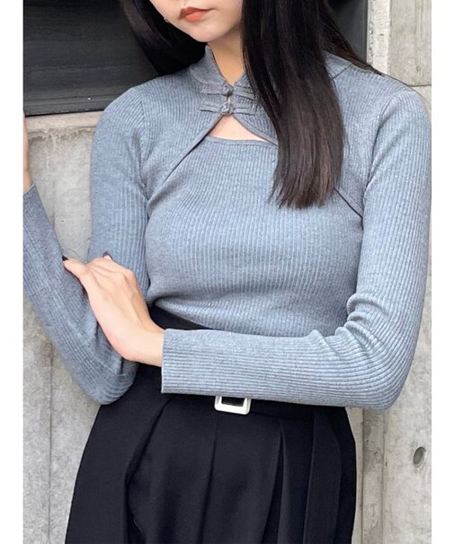 チャイナタイトニット