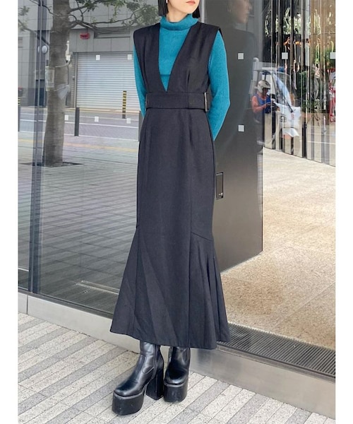 MURUA ムルーア【yukkoコラボ】ジャガードブロックワンピース MURUA（ムルーア）の「【YUKKOコラボ】ジャガードブロックワンピース