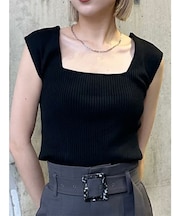 バックオープンリブコルセットニット