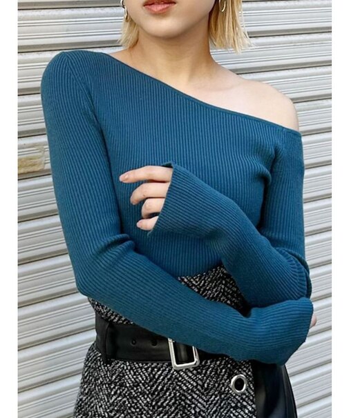 スリットスリーブワンショルニット