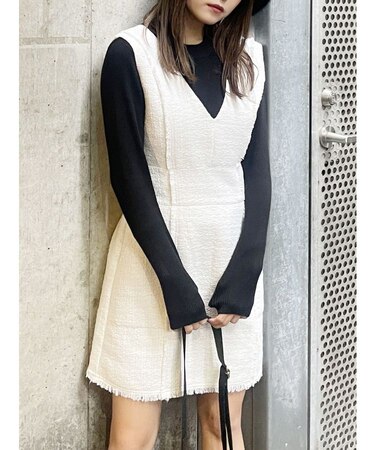 フリンジミニジャンパースカート