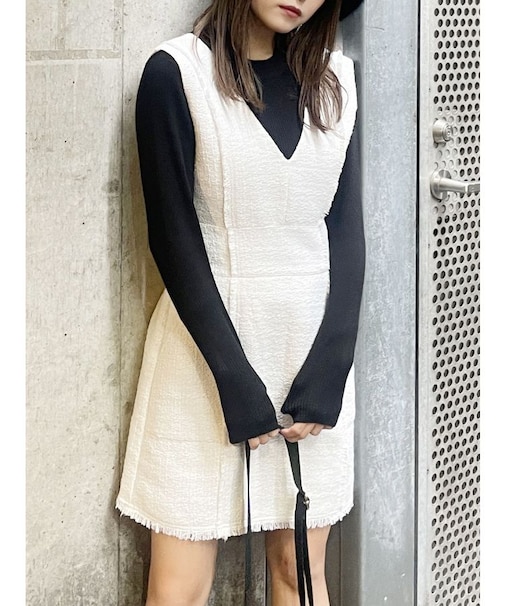 フリンジミニジャンパースカート