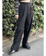 ウールライクタックワイドパンツ
