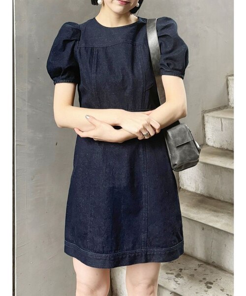 パフスリーブステッチミニワンピース｜ムルーアの通販｜&mall（アンド