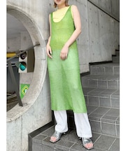 メタリックメッシュロングワンピース
