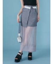 ウエストフラップシアーレイヤードスカート