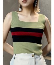 クロップトスクエアニットタンク