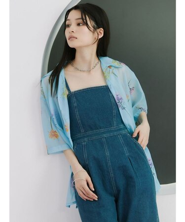 フラワーシアーオープンカラーシャツ【WEB限定】