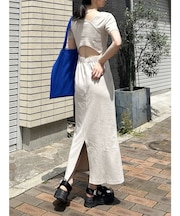 アシメネックバックオープンワンピース