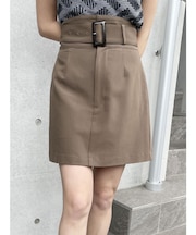 ハイウエストベルトミニスカート