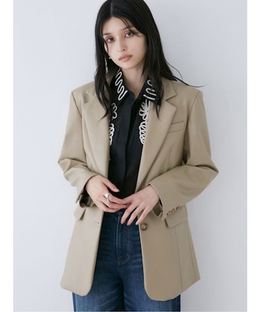 フェイクレザーテーラードジャケット