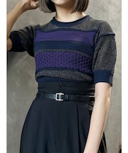 クロシェミックスハーフスリーブニット