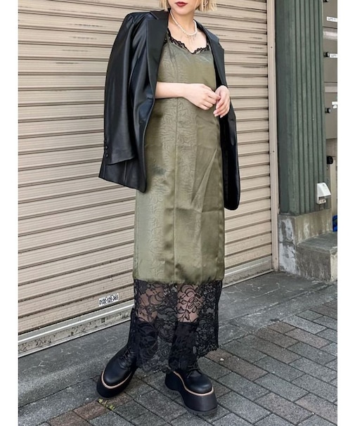 レースドッキングワンピース