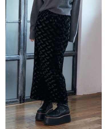 ペイントベロアナロースカート