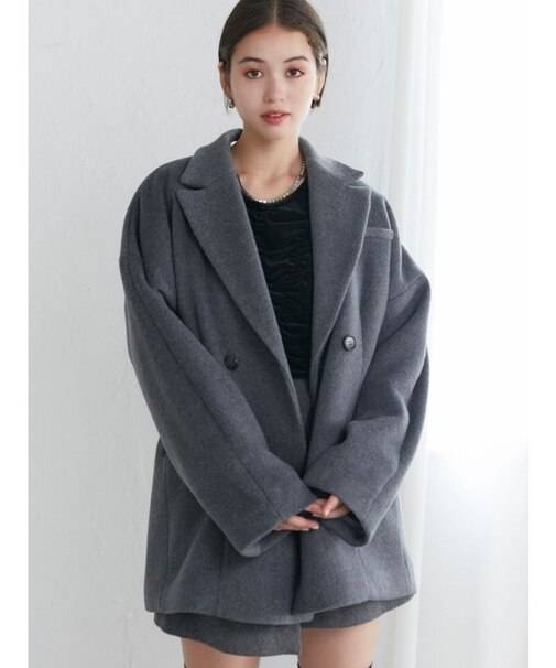 ウール混オーバーテーラードジャケット