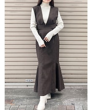 サイドベルトマーメイドジャンパースカート
